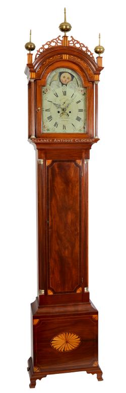 Jacob Sargeant, Hartford, Connecticut. An important inlaid mahogany tall clock. 223243.