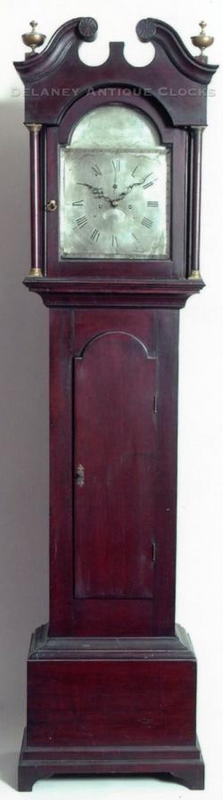 Levi & Abel Hutchins Tall Clock. This clock is diminutive, measuring only 7 feet 1 inches tall, and was made in Concord, New Hampshire. LL-29.