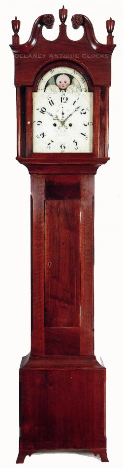 Eli Bentley of Taney Town, Maryland. An inlaid walnut-cased tall clock. VV-41.