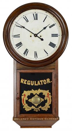 Atkins Clock Company of Bristol, Connecticut. This Regulator No. 2 features a 30-day weight-driven movement. 223312.