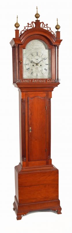 Daniel Burnap. Engraver and Clockmaker working in East Windsor, Connecticut. This is a cherry case tall clock featuring an engraved brass dial signed by one of Connecticut's premier clockmakers. BBB-11.