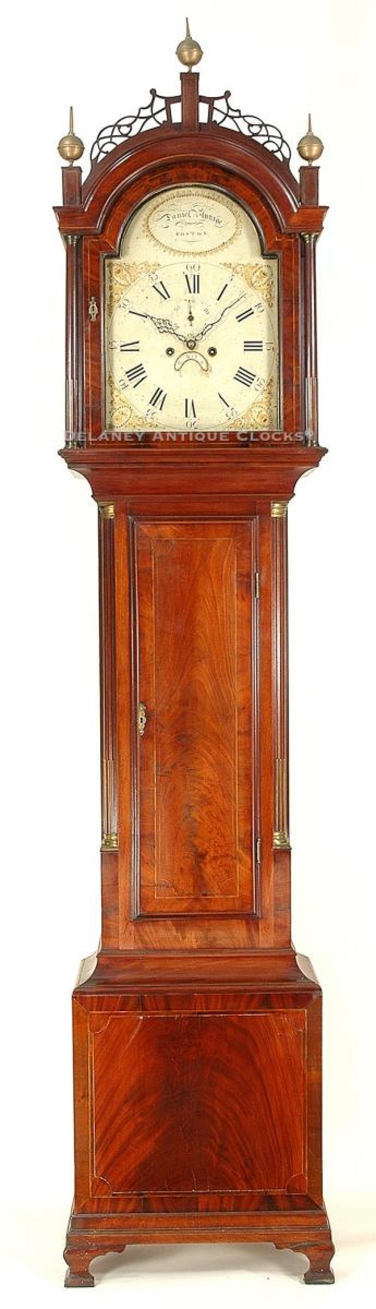 Daniel Munroe Junior of Boston, Massachusetts. A tall clock case signed by his brother William Munroe. NN-63. Delaney Antique Clocks.