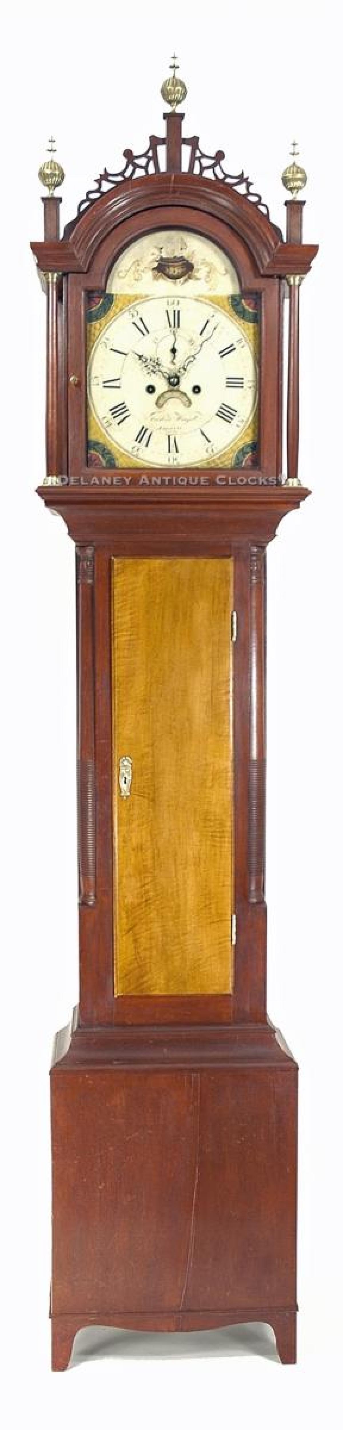 Frederick Wingate of Augusta, Maine. No. 123. A Maine tall clock. UU-73. Delaney Antique Clocks.