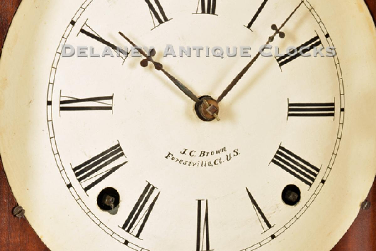 J. C. Brown Forestville, Conn. VV-44. Delaney Antique Clocks.