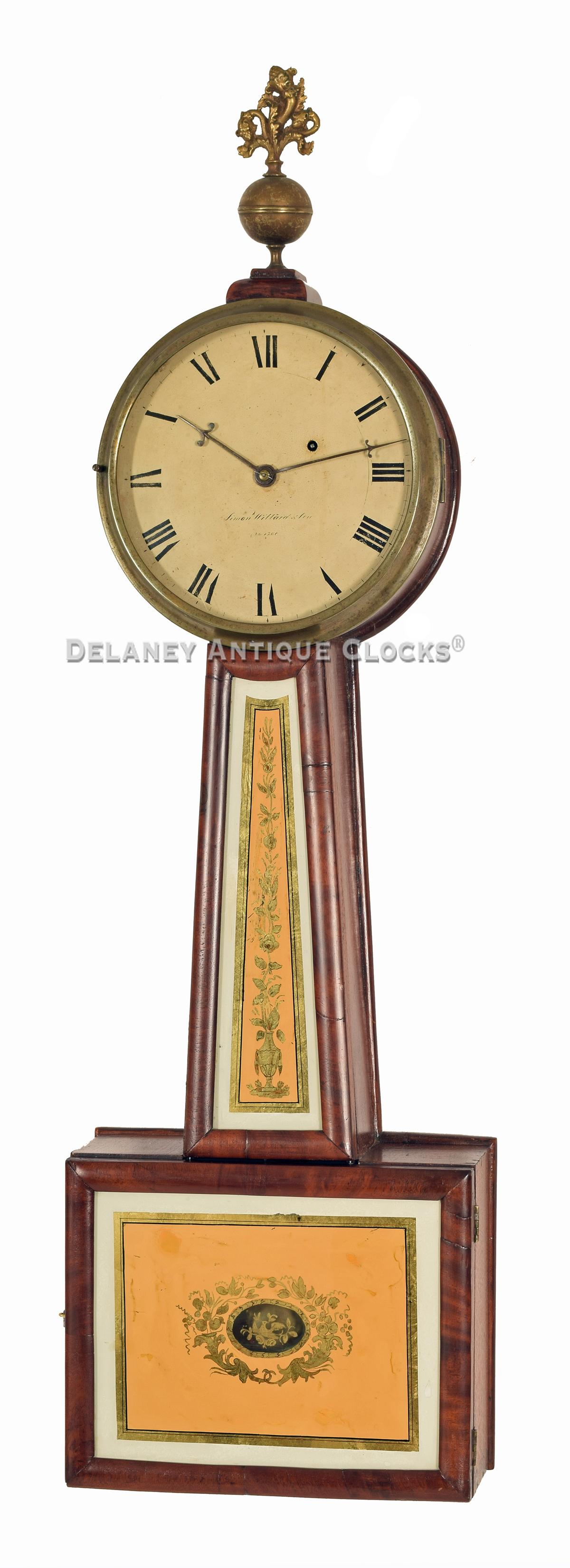 Simon Willard & Son banjo clock numbered on the dial, "No. 4560." 219134. Delaney Clocks.