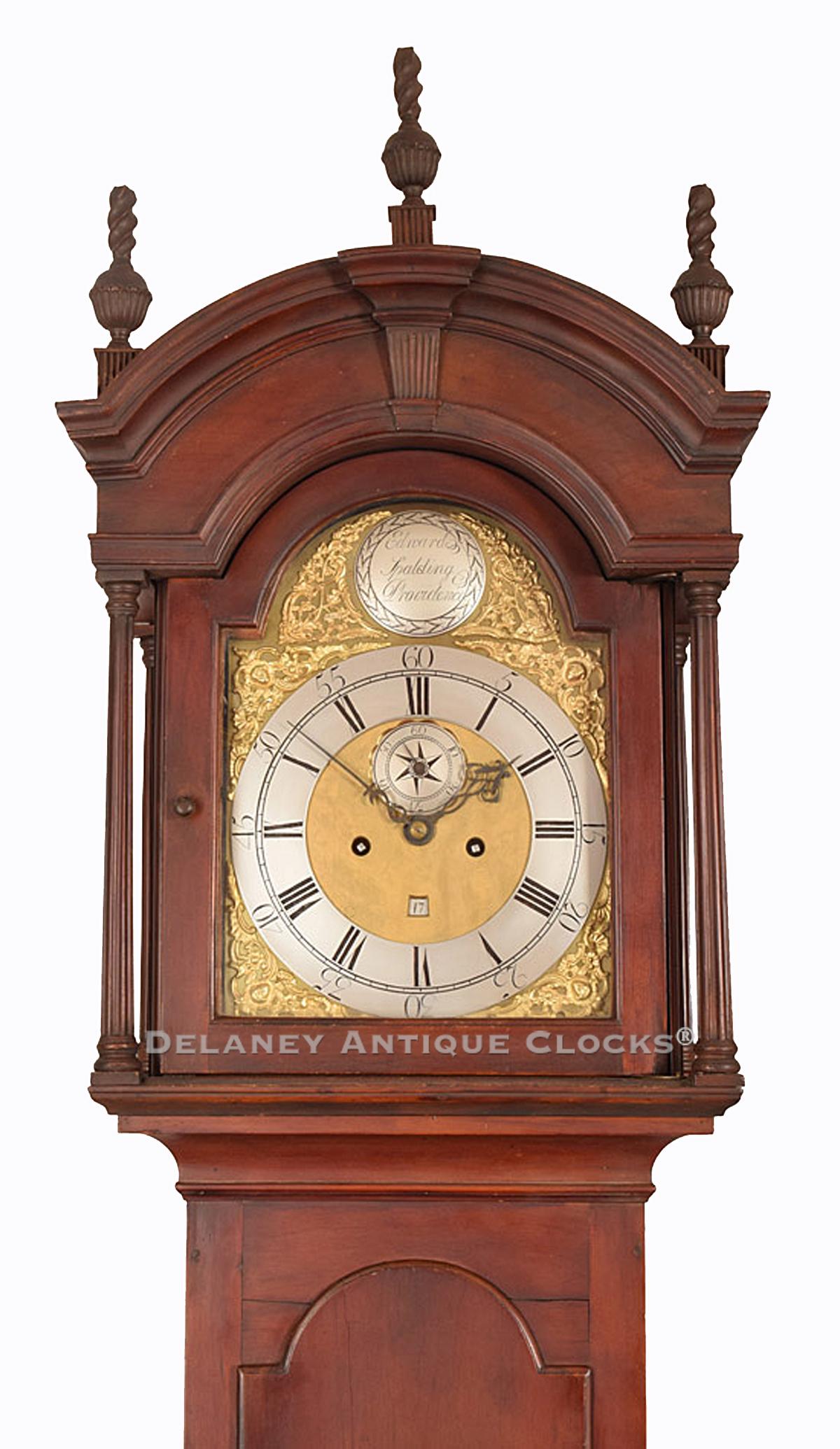 Edward Spalding Providence, Rhode Island. Tall clock. 222060. Delaney Antique Clocks.