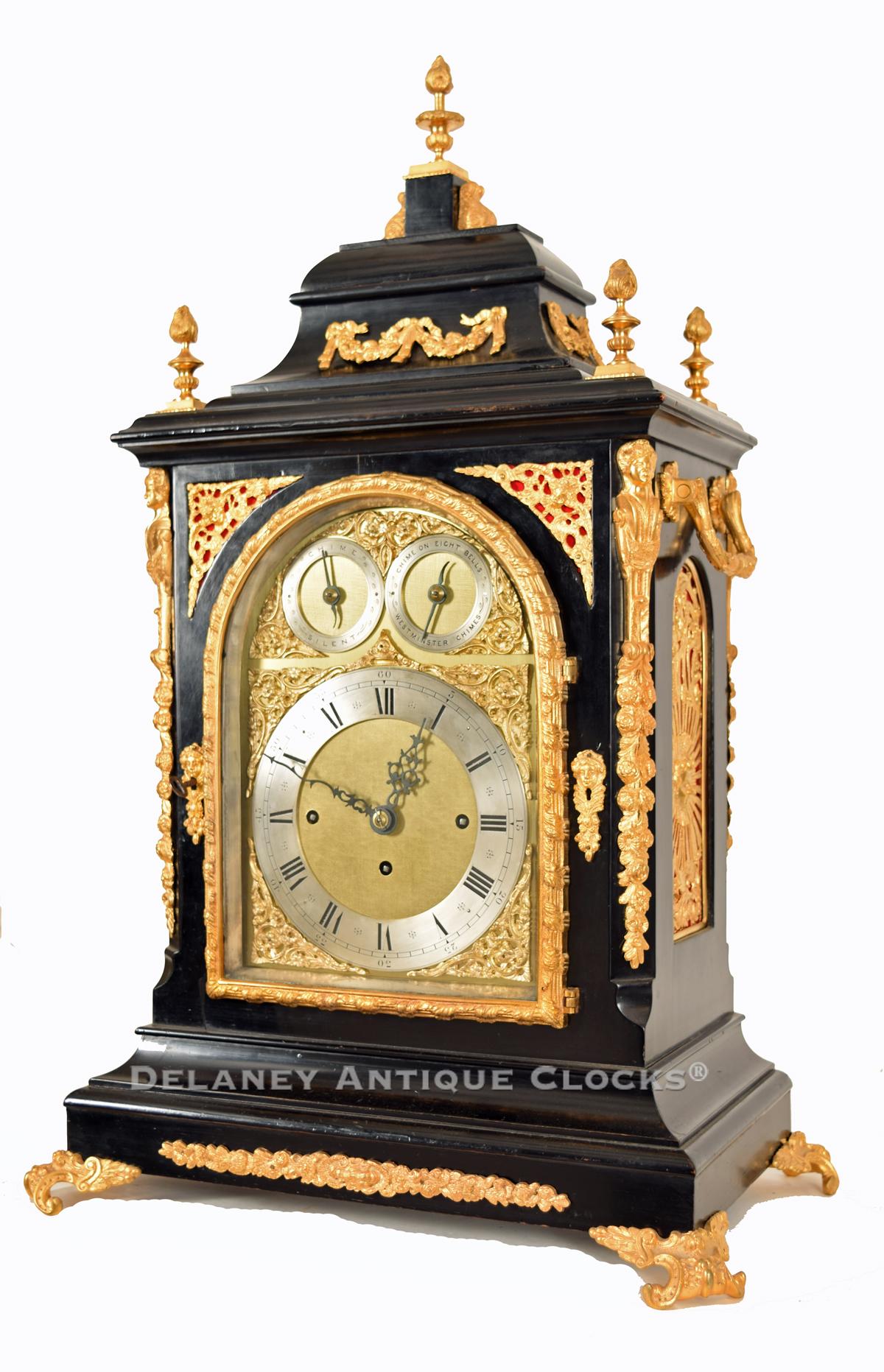 Quarter striking Bracket or Table Clock. TT-209. Delaney Antique Clocks.