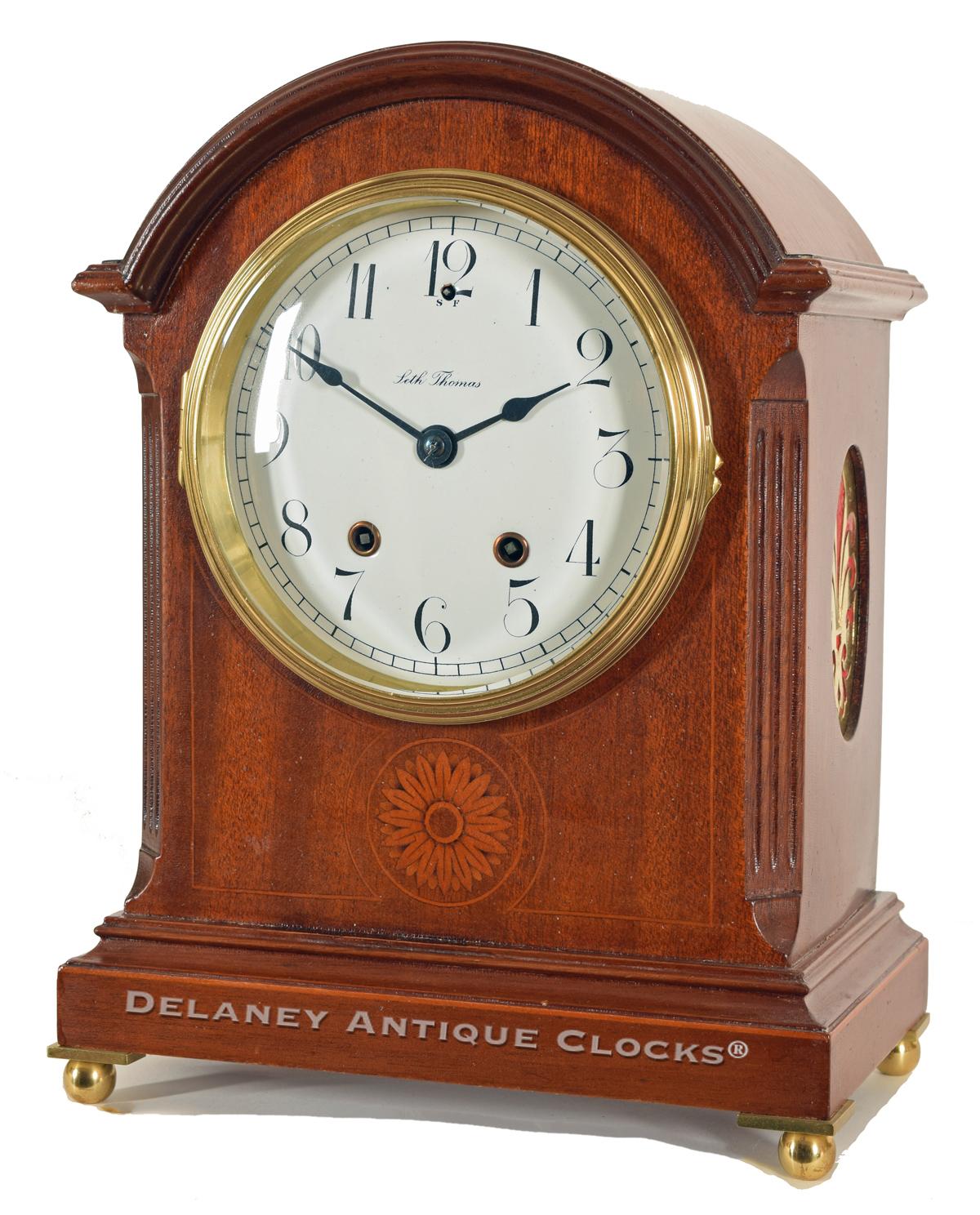 Seth Thomas "Tory" mantel clock. 221231. Delaney Antique Clocks.