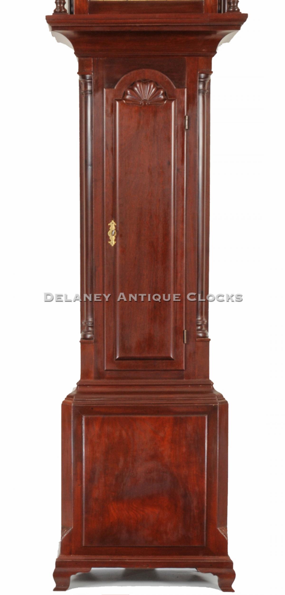 A rare Chippendale mahogany block and shell tall case clock. XXSL26.