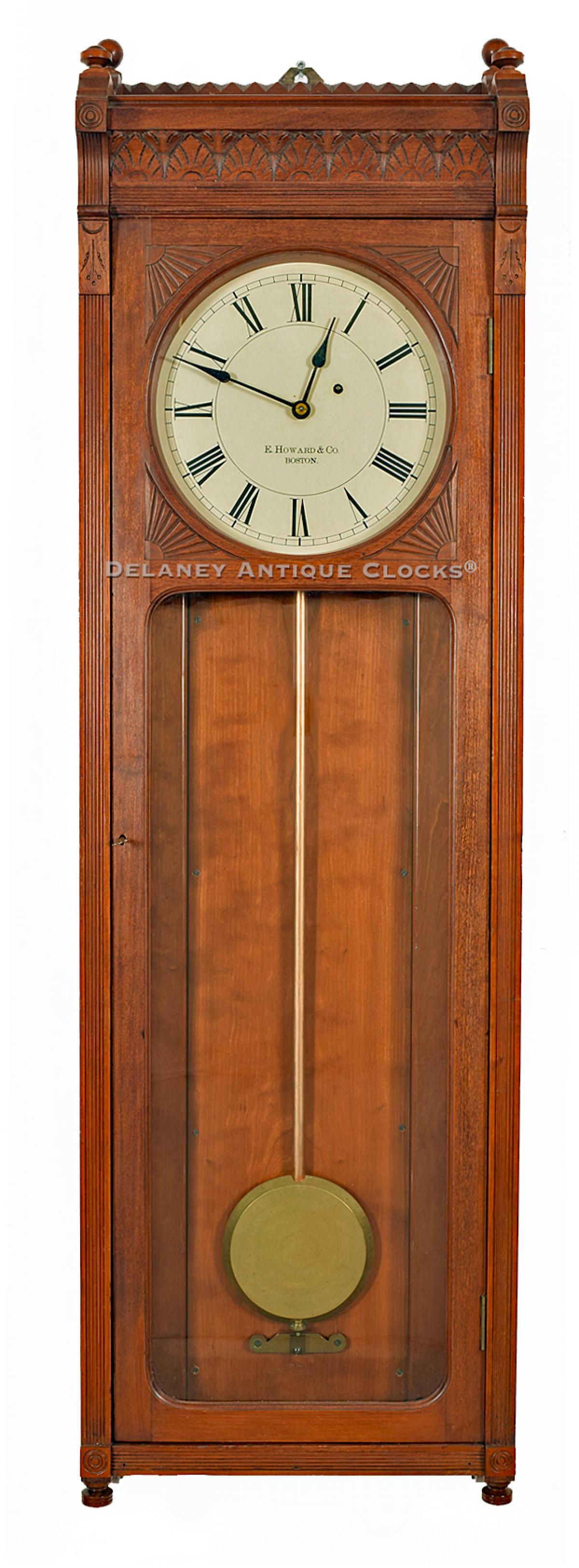 E. Howard & Co., Boston, Mass. Model No. 58-12 in cherry. A large wall clock. YY-62.