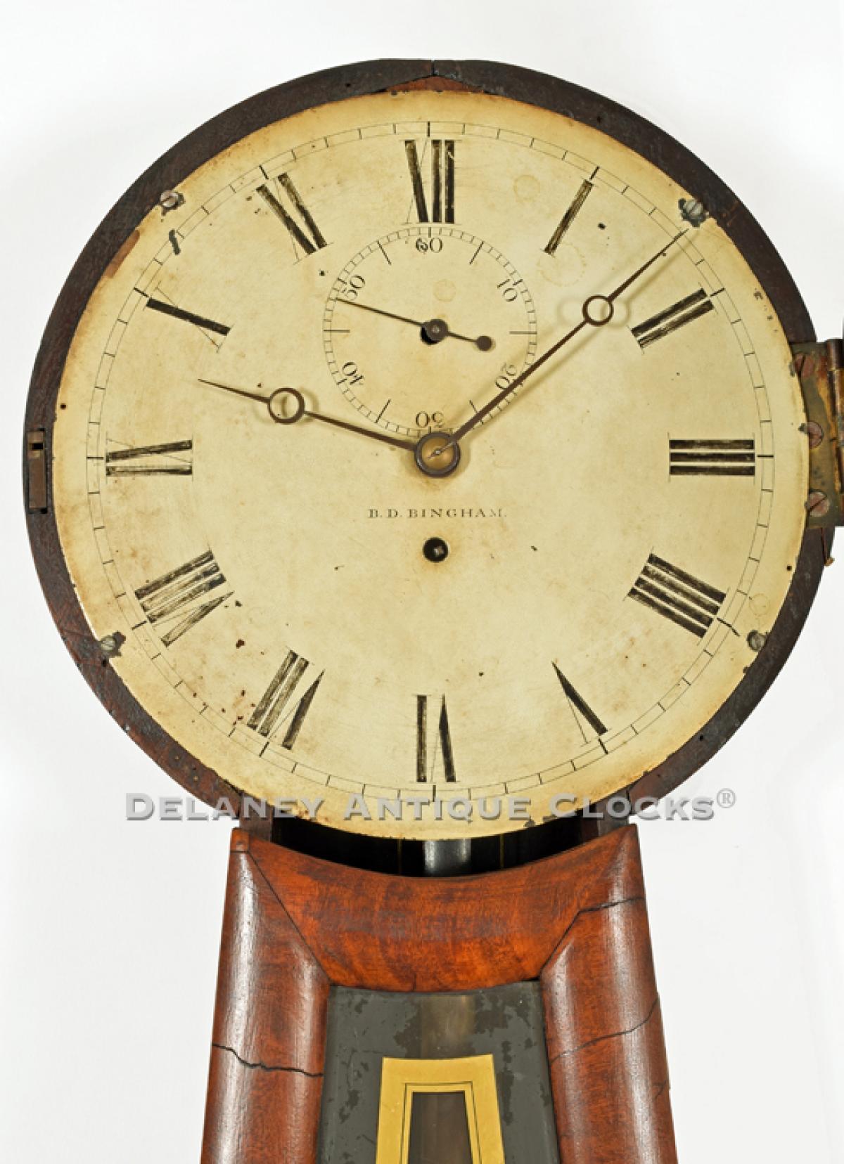 Bingham Nashua, NH. A wall clock. 219122. Delaney Antique Clocks.