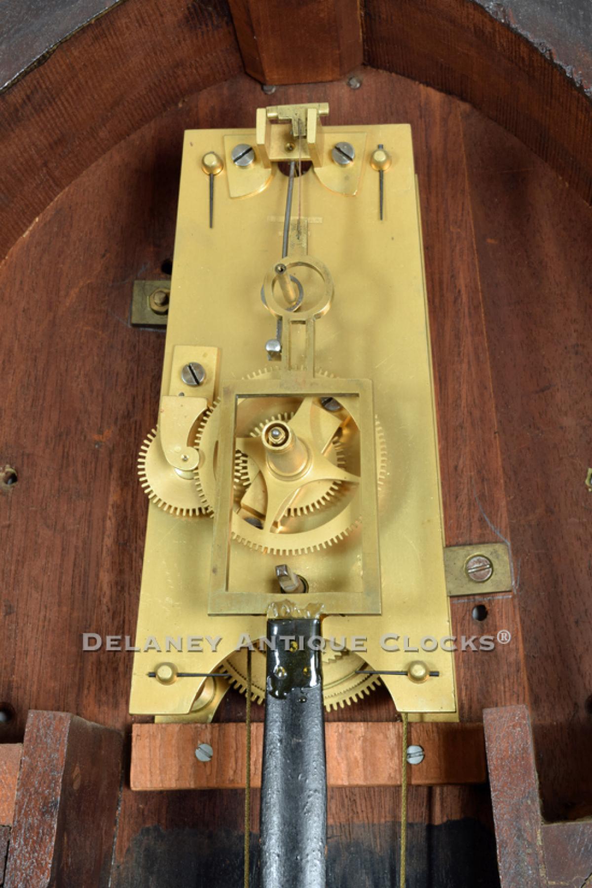 Bingham Nashua, NH. A wall regulator movement of the finest quality. 219122. Delaney Antique Clocks.