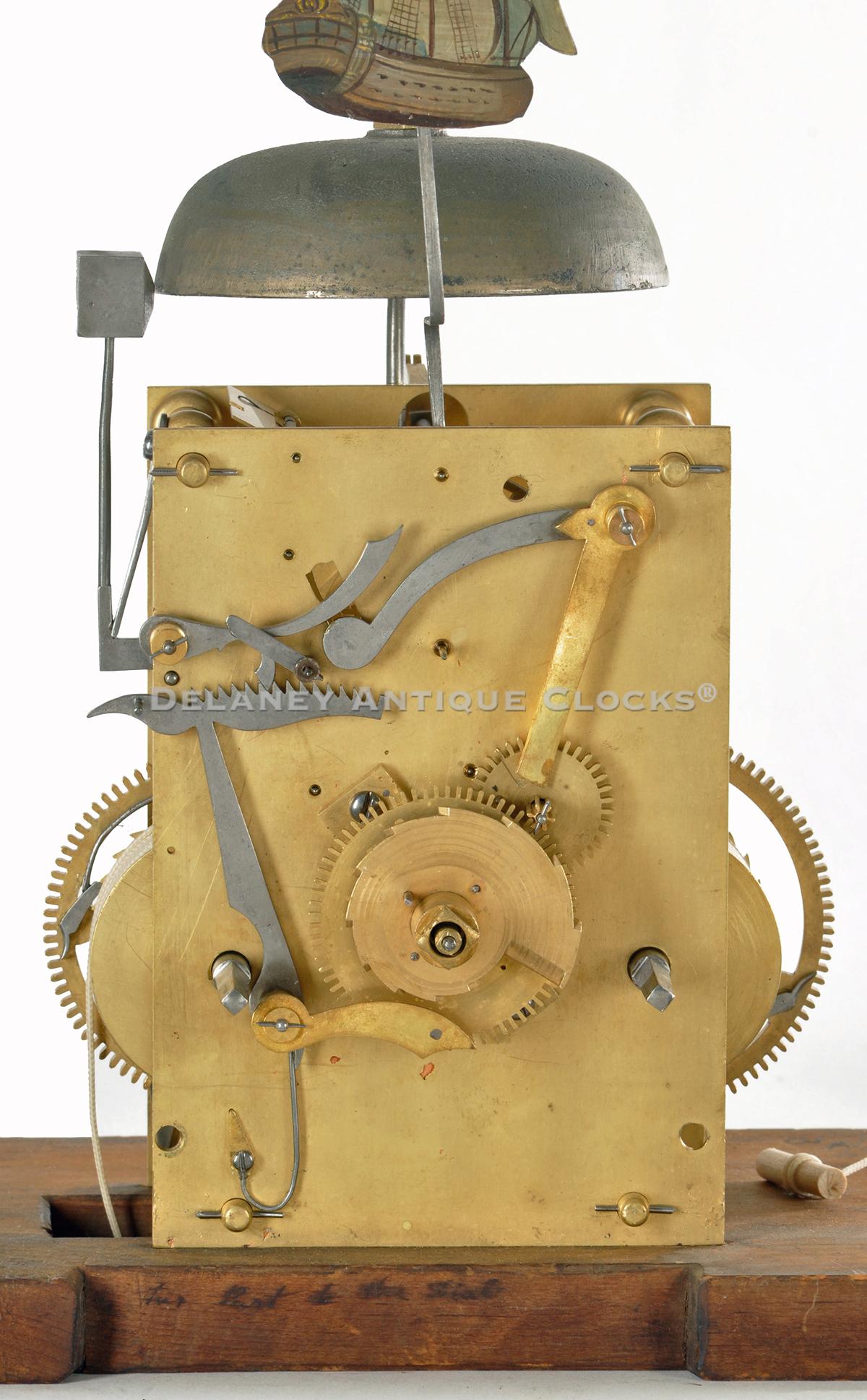 Elnathan Taber Rocking ship clock movement. TT-137. Delaney Antique Clocks.