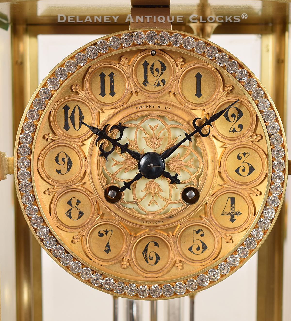 iffany & Company, New York. A Crystal Regulator clock dial. 219039. Delaney Antique Clocks.