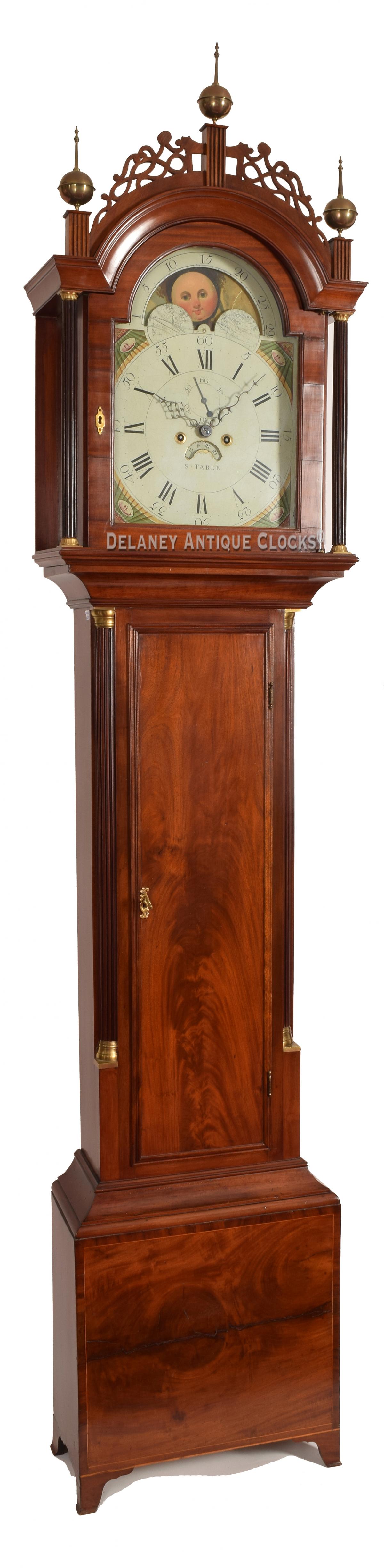 Stephen Taber. Grandfather clock. 221020. Delaney Antique Clocks.