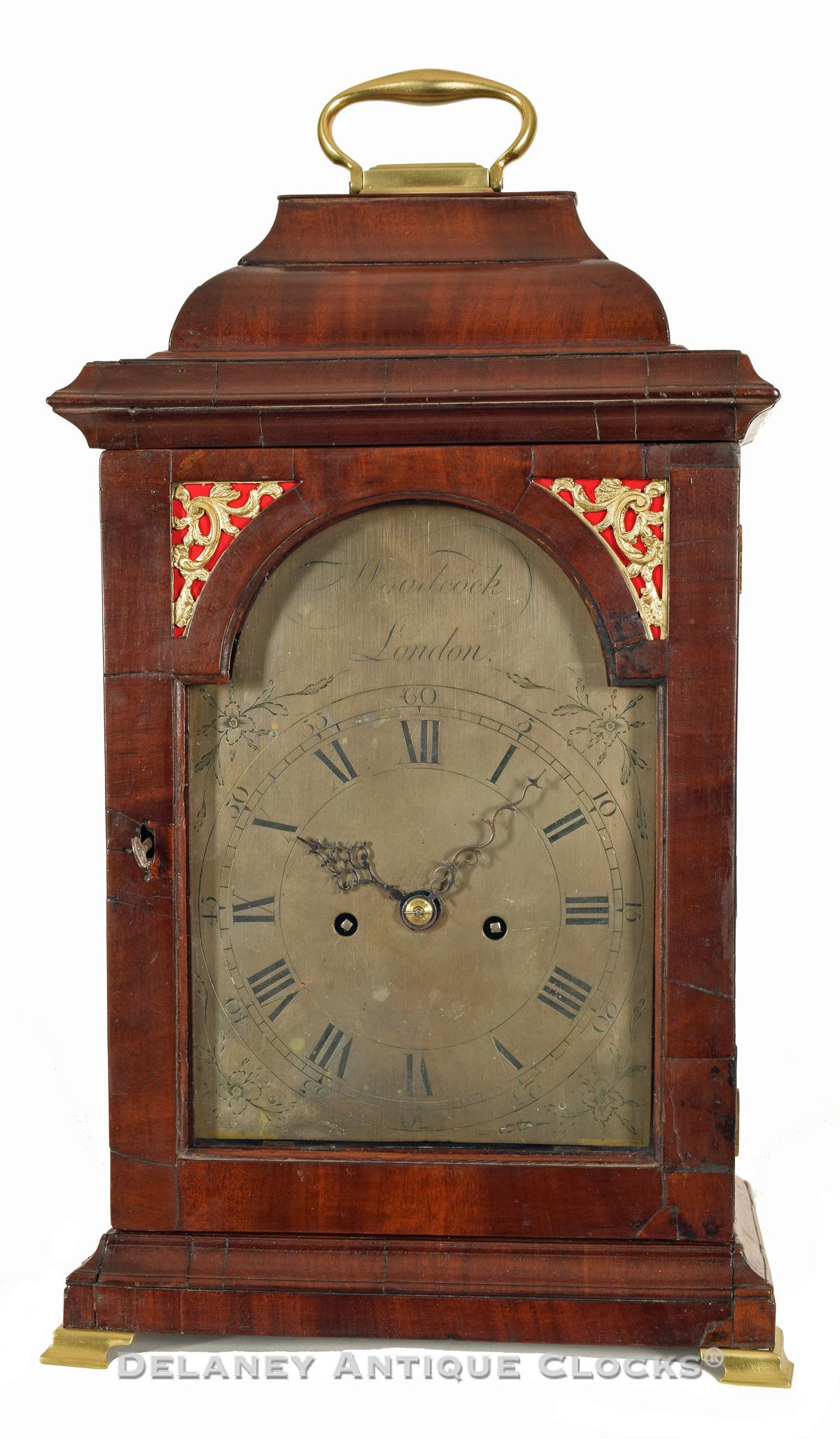 Woodcock, London. A mahogany-cased bell top bracket clock with anchor escapement. 2211.