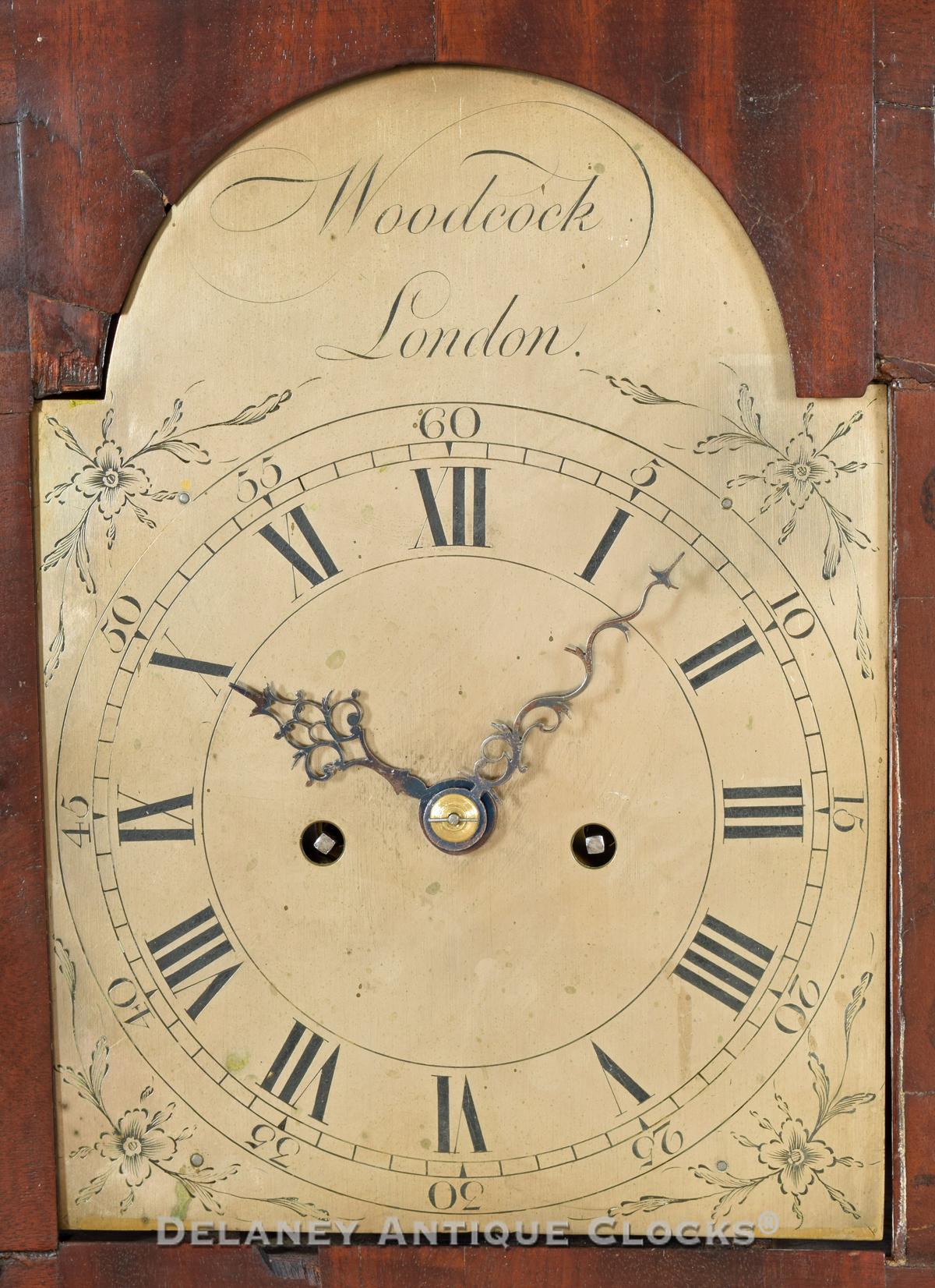 Woodcock, London. Bracket clock dial. 2211. Delaney Antique Clocks.