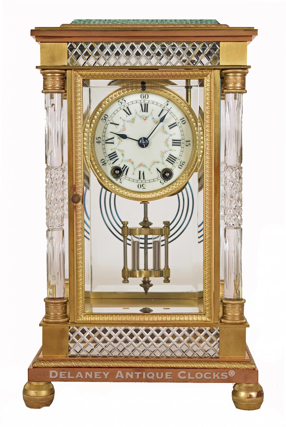 Seth Thomas model Empire No. 30 Cut Glass Crystal Regulator. 222077. Delaney Clocks.