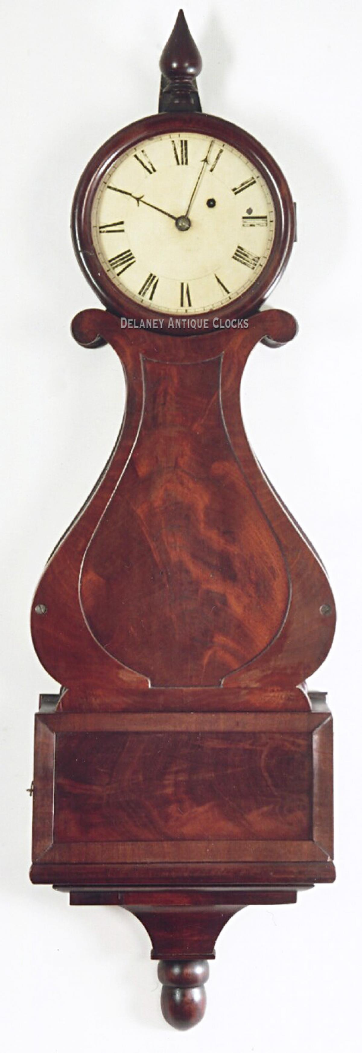 Abiel Chandler Lyre Timepiece. Concord, New Hampshire origin. 25141.