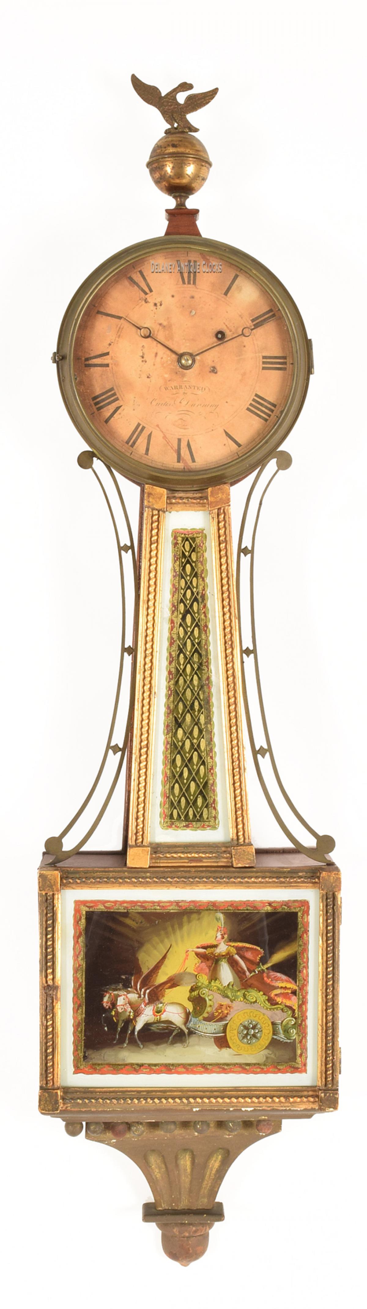 Curtis & Dunning gilt framed wall timepiece or 'banjo' clock made in Burlington, Vermont. 217068.