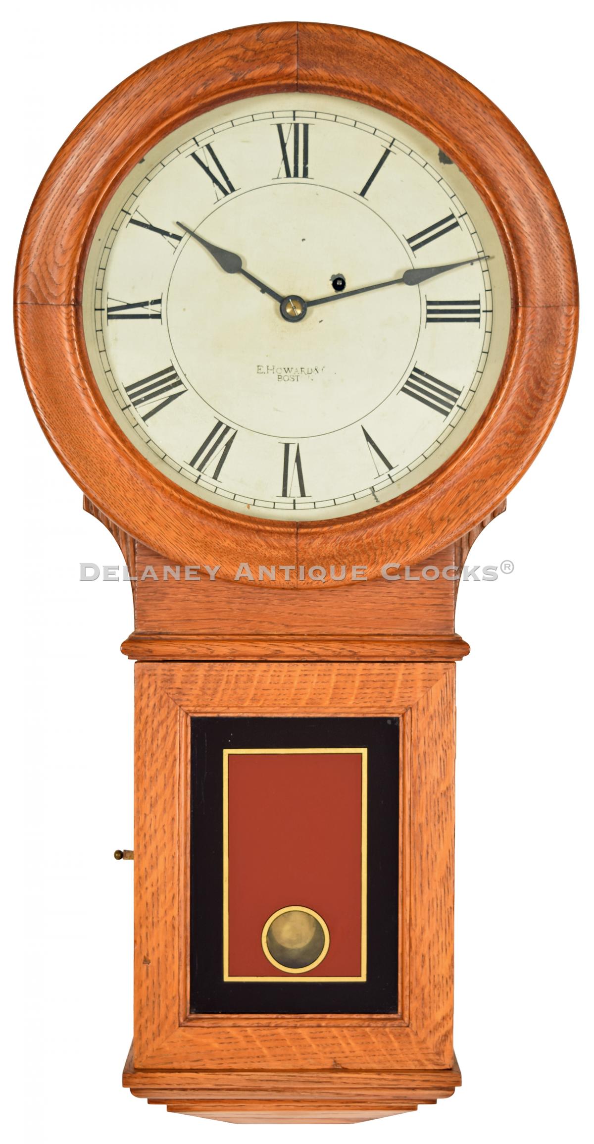 E. Howard & Co. Model No. 70-12 wall clock. Boston, MA. 222063. Delaney Antique Clocks. 