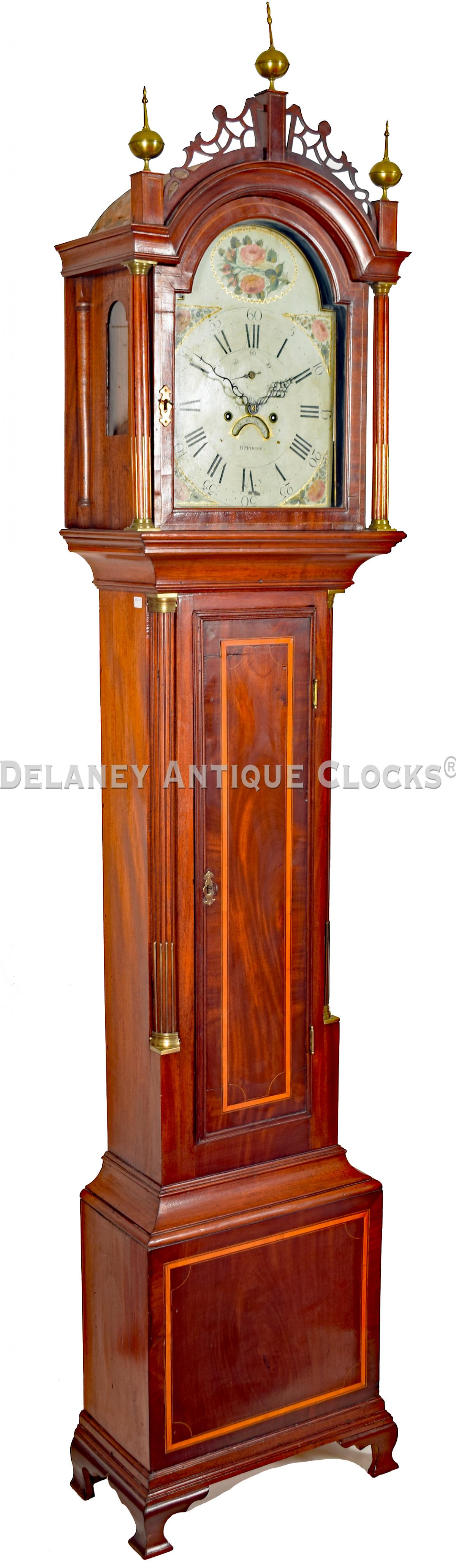 Daniel Munroe, Concord, MA. An Inlaid mahogany grandfather clock. Daniel & Nathaniel Munroe label. 222151