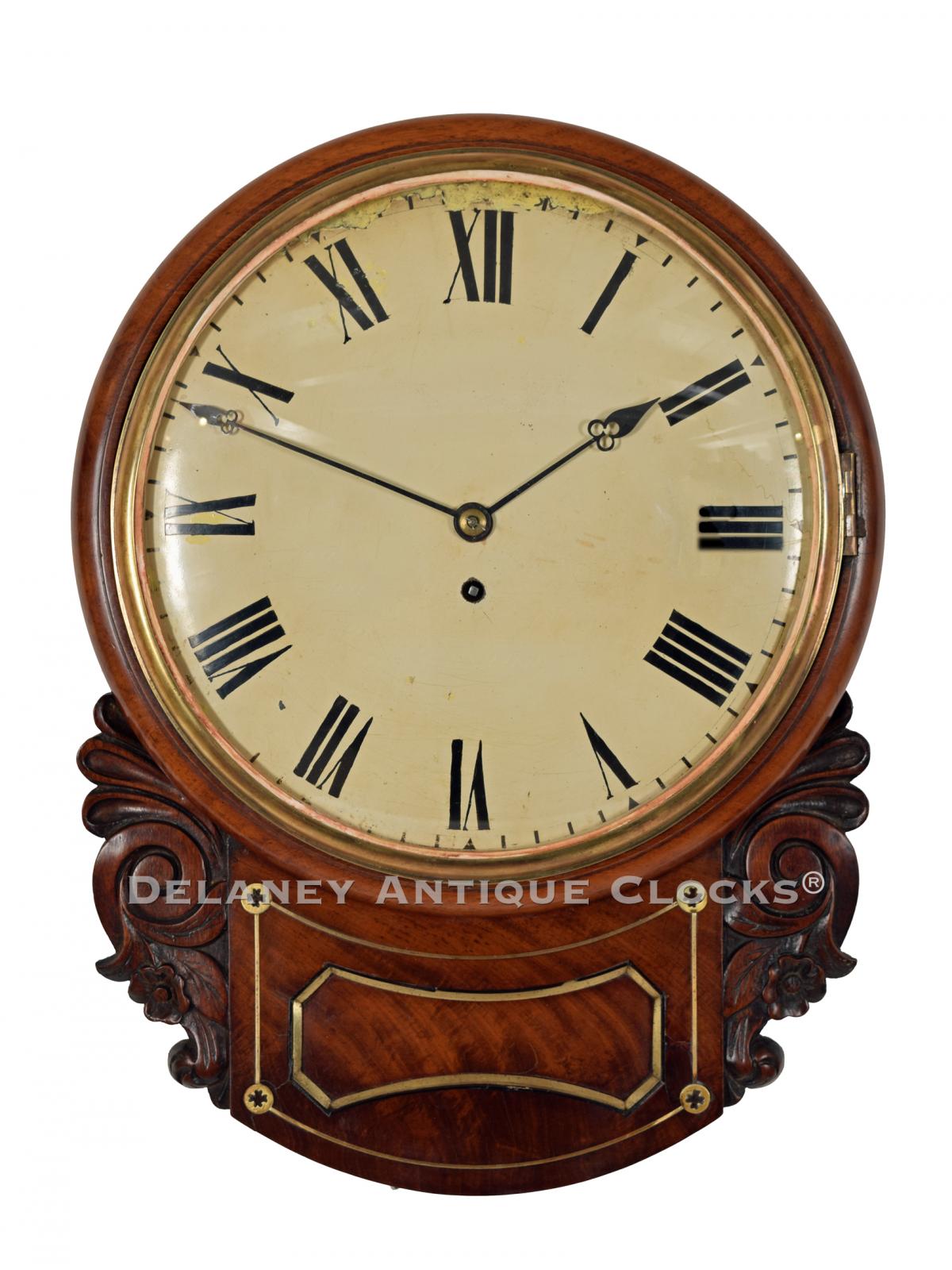 An English drop dial clock. XX-6. Delaney Clocks.