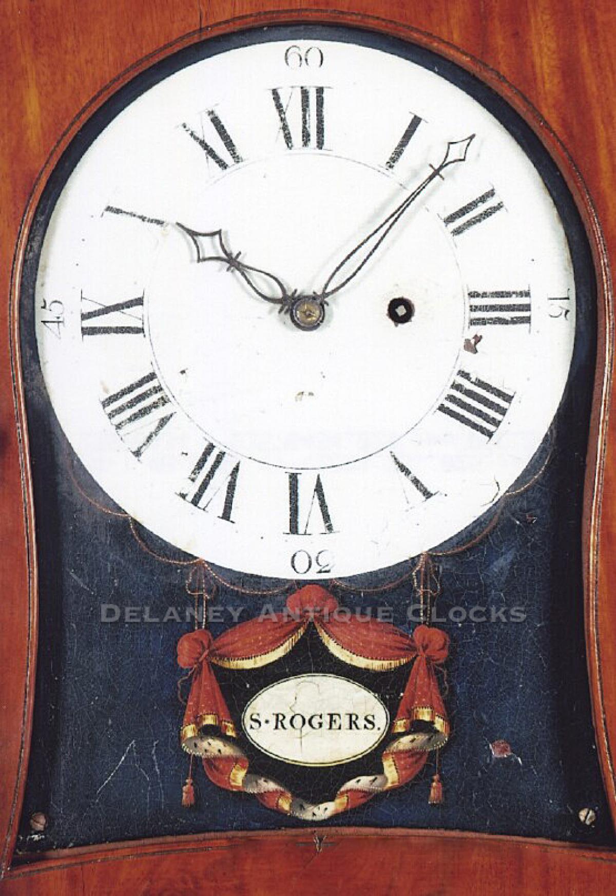 Samuel Rogers of Plymouth, Massachusetts. Shelf clock dial. XXSL-7.