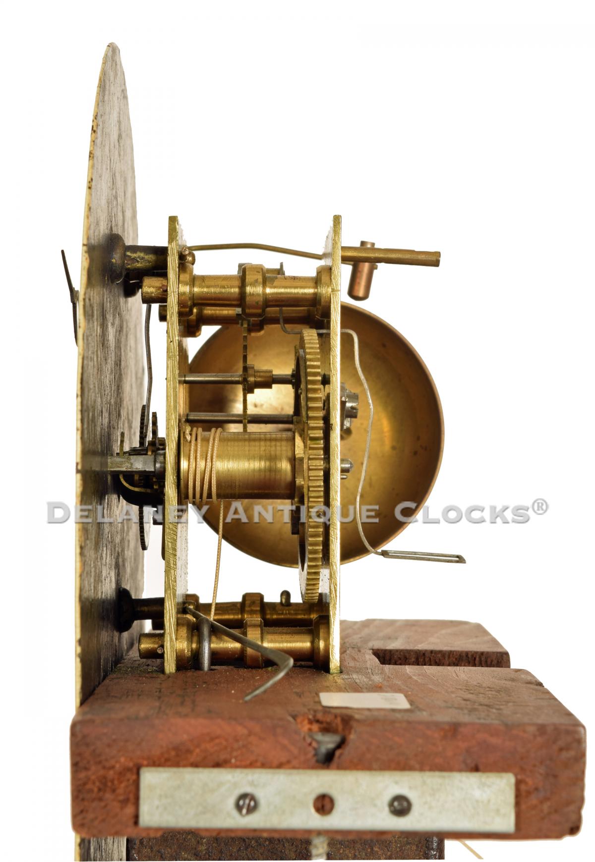 John Bailey II of Hanover, MA. Shelf Clock movement. 218014. Delaney Antique Clocks.