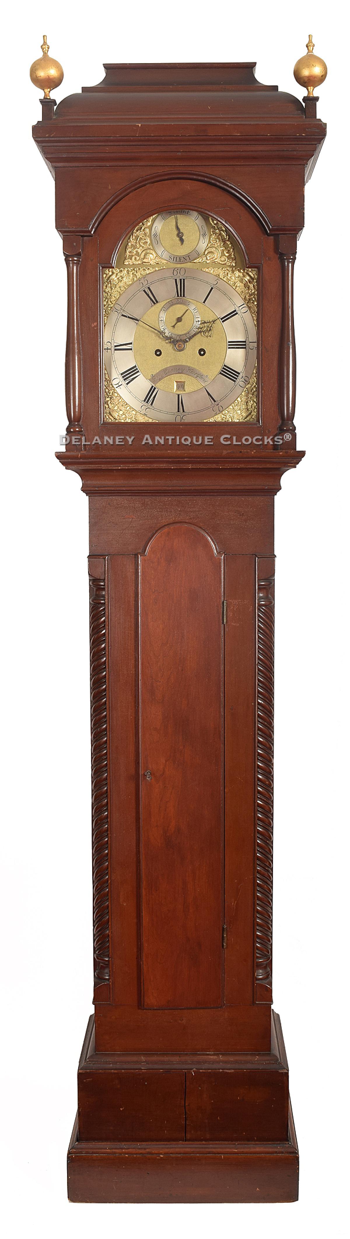 Benjamin Cheney of Hartford, Connecticut. An 8-day brass movement tall clock. Timothy & Samuel Loomis Windsor, CT cabinetmakers. 29004.