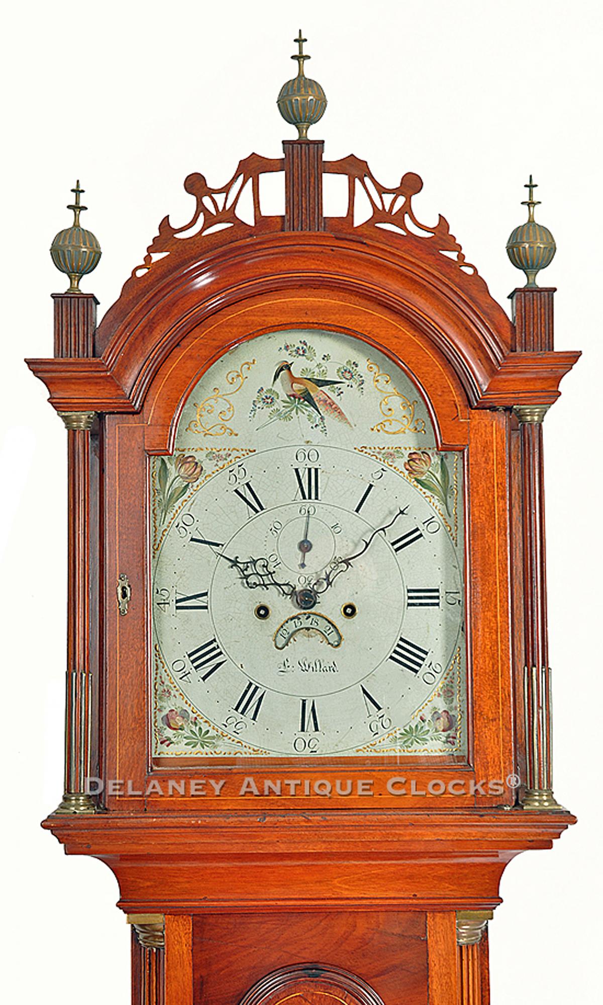 Ephraim Willard of Boston, MA. An inlaid mahogany cased tall clock. UU-26.