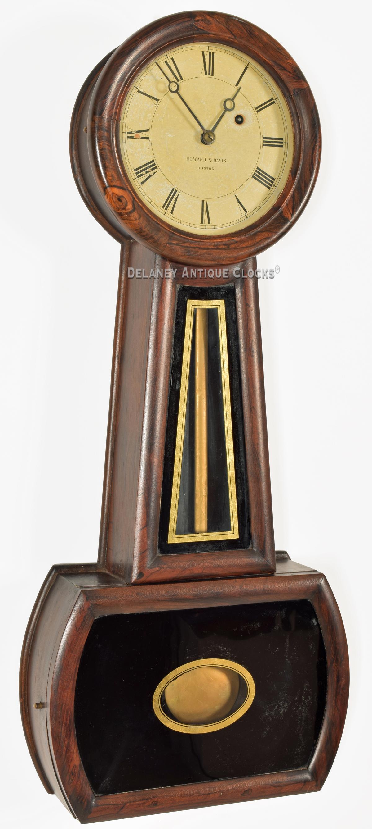 Howard & Davis Model No. 5 wall clock. Boston, MA. ZZ-27. Delaney Antique Clocks.