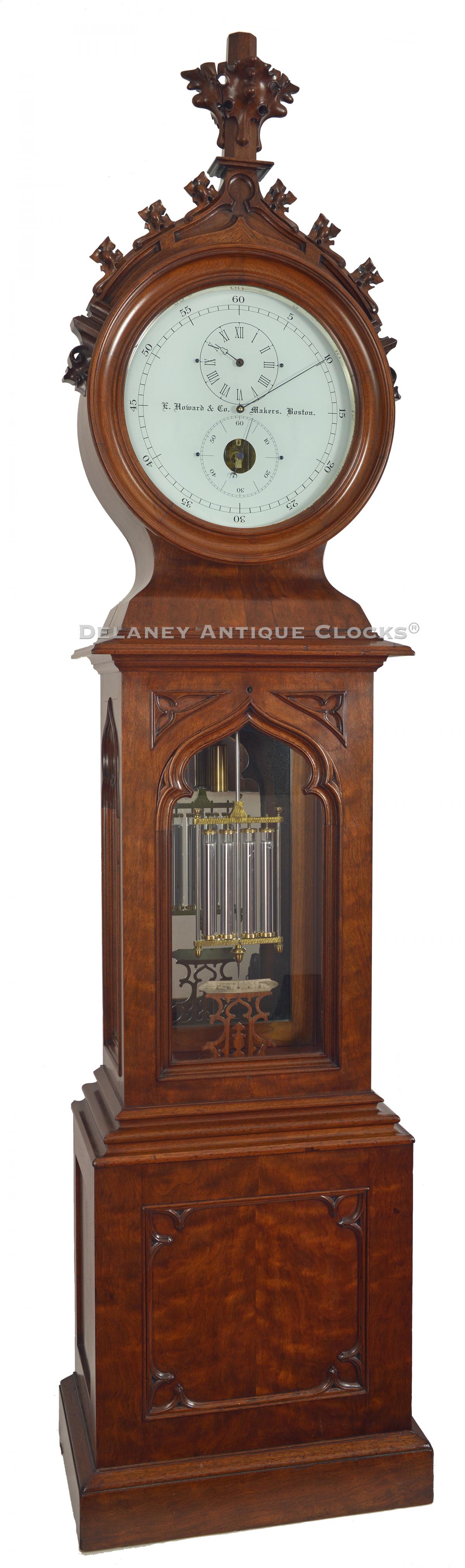 E. Howard & Co., of Boston, MA. This is the Model No. 22. Astronomical Floor Standing Regulator Clock. 222020. Delaney Antique Clocks.