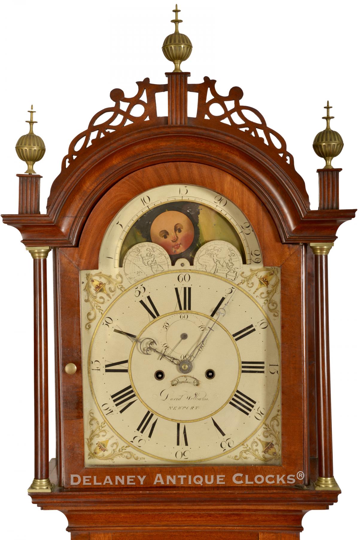 David Williams of Newport, Rhode Island. Tall clock. 223013. Delaney Antique Clocks..