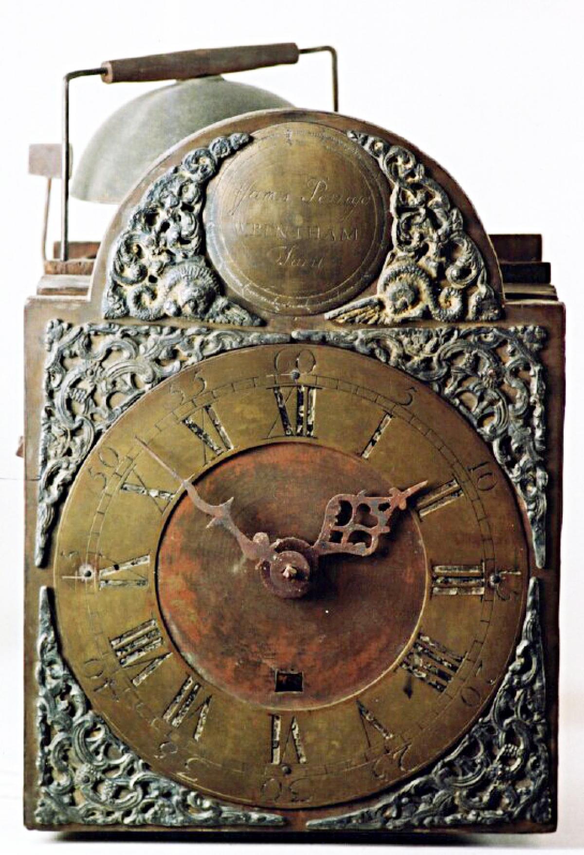 James Perrigo Sr, of Wrentham, MA. Tall clock dial. AA-77. Delaney Antique Clocks.