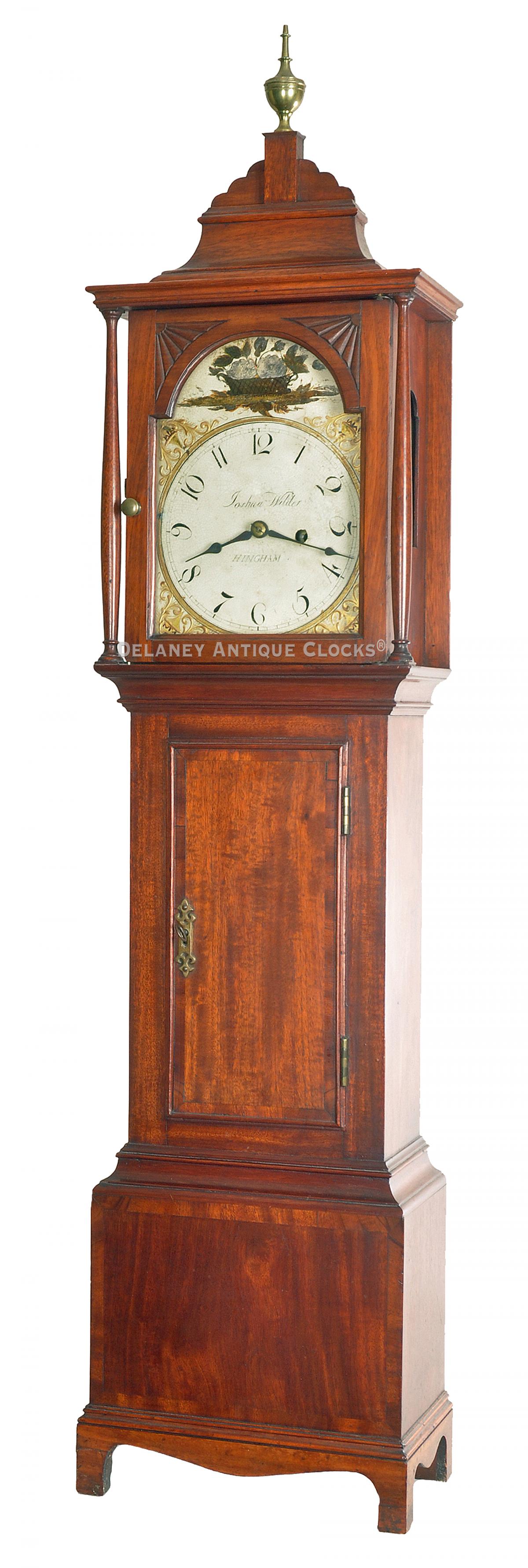 Joshua Wilder grandmother clock. RR-72. Delaney Antique Clocks.