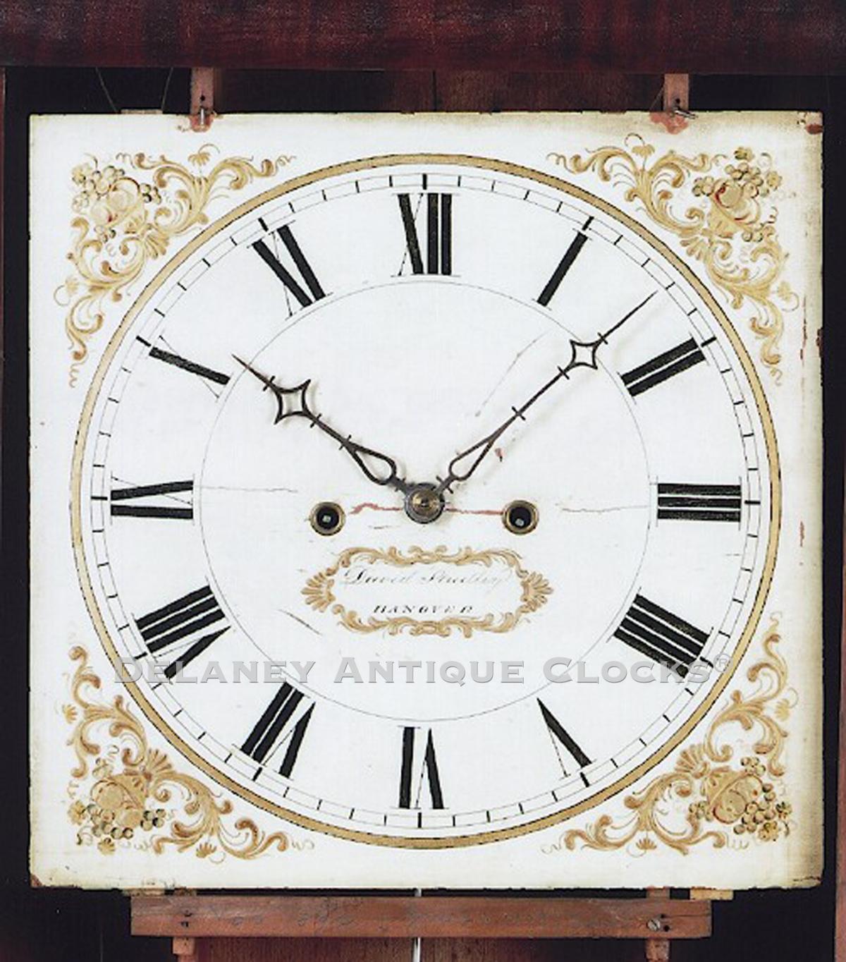 David Studley clock dial. Hanover, MA. SS-170. Delaney Antique Clocks.