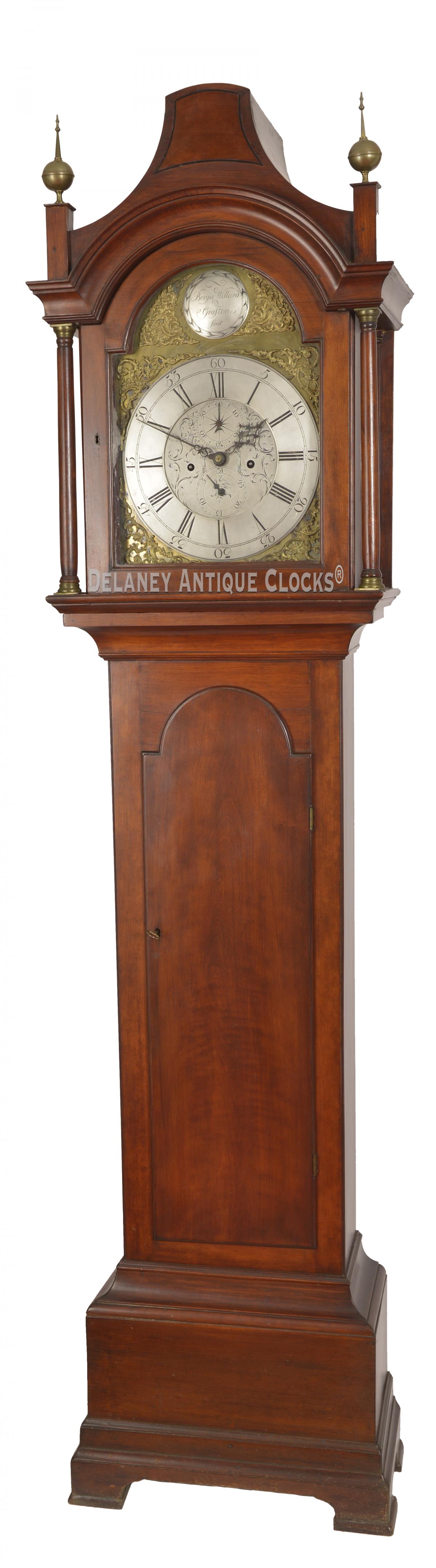 Benjamin Willard grandfather clock. Grafton, MA. Circa 1772. XXSL-58. Delaney Antique Clocks.