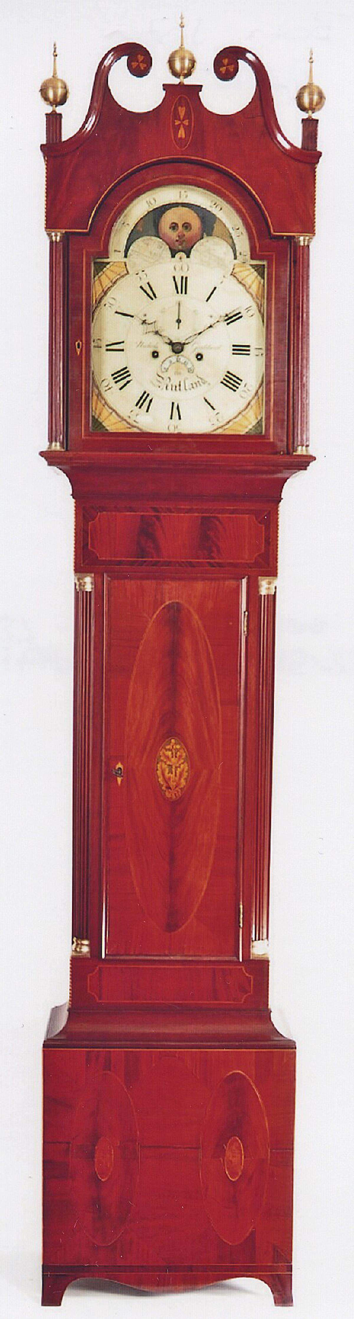 Nichols Goddard of Rutland, Vermont. No. 118. An inlaid tall case clock. 214079. Delaney Antique Clocks.