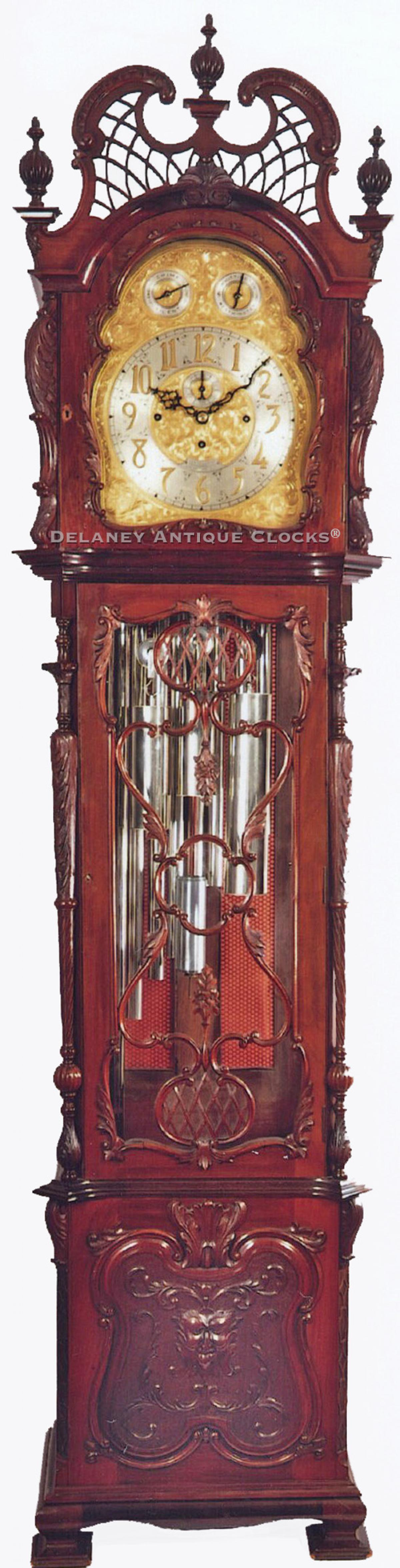 S. Smith & Sons Ltd. Trafalgar Square London. A Victorian era hall clock. 215038. Delaney Antique Clocks.