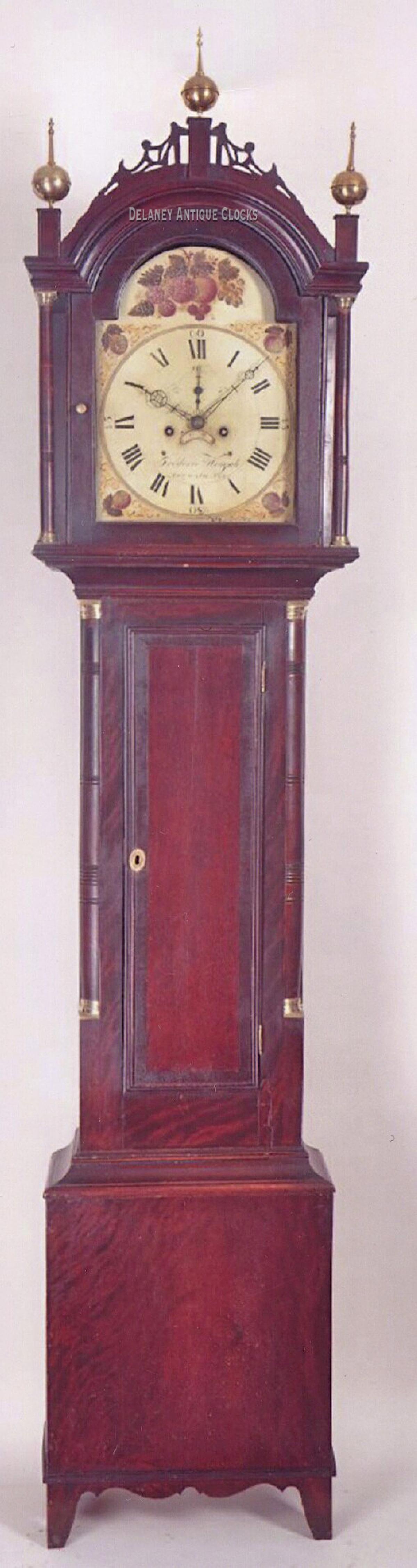 Frederick Wingate of Augusta, Maine. No. 119. A tall case clock. UU-56. Delaney Antique Clocks.