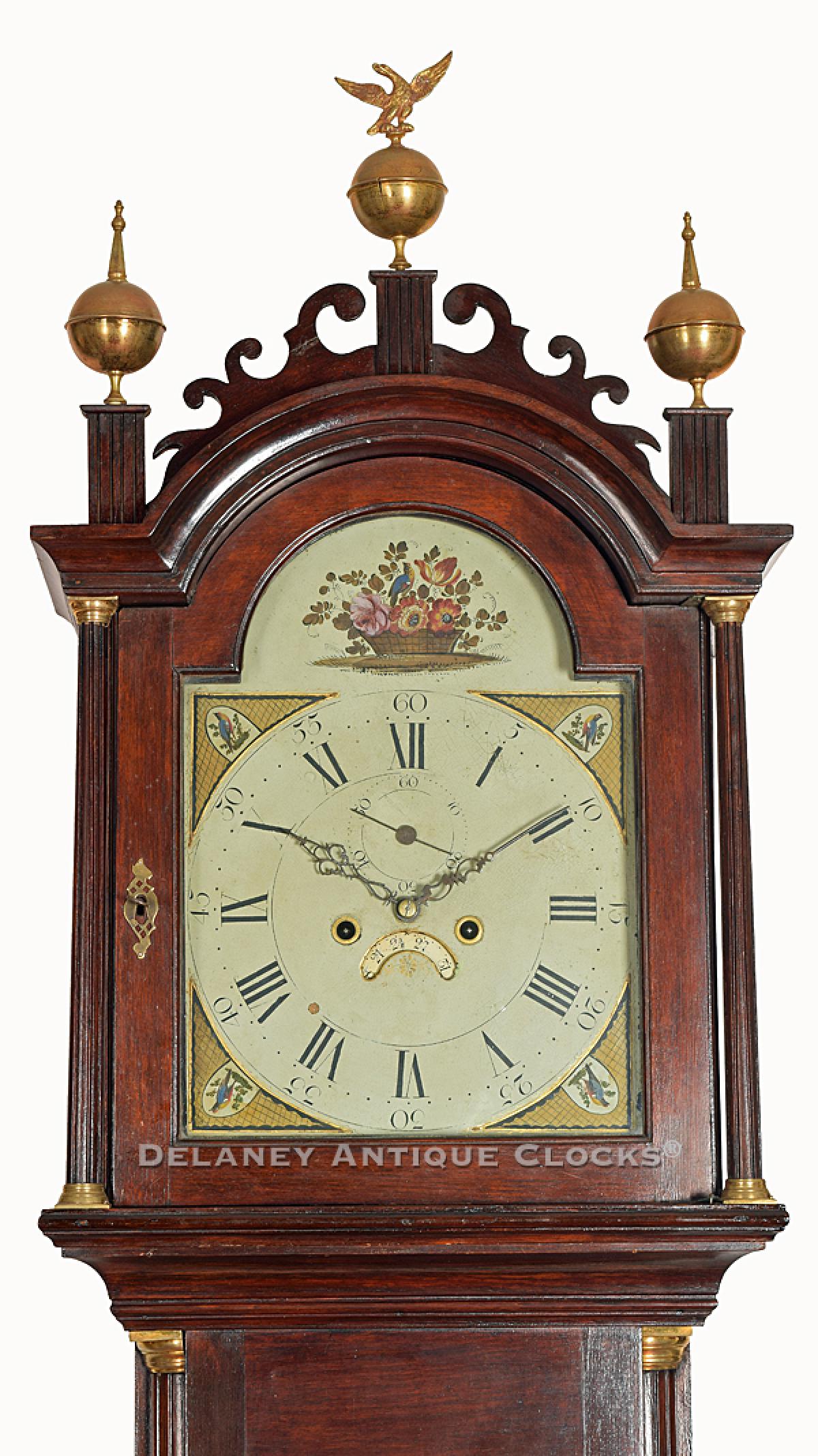 John Osgood tall clock. Haverhill, NH. No. 271. 27005. Delaney Antique Clocks.