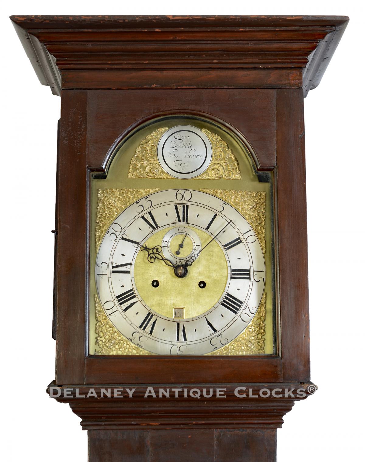 Isaac Doolittle New Haven, Conn. Clock. AAA-31. Delaney Antique Clocks.