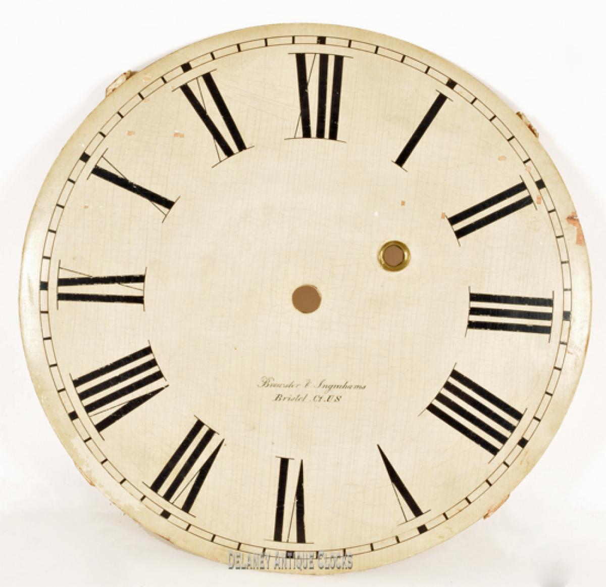 Brewster & Ingrahams clock dial. 217119. Delaney Antique Clocks.