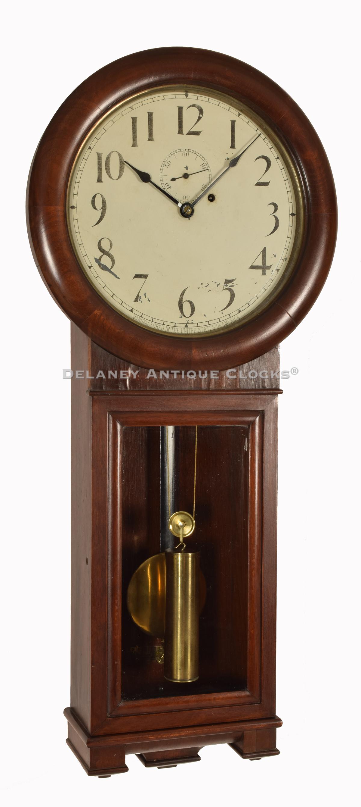 Seth Thomas Regulator No. 2. Mahogany case wall clock. 221225.