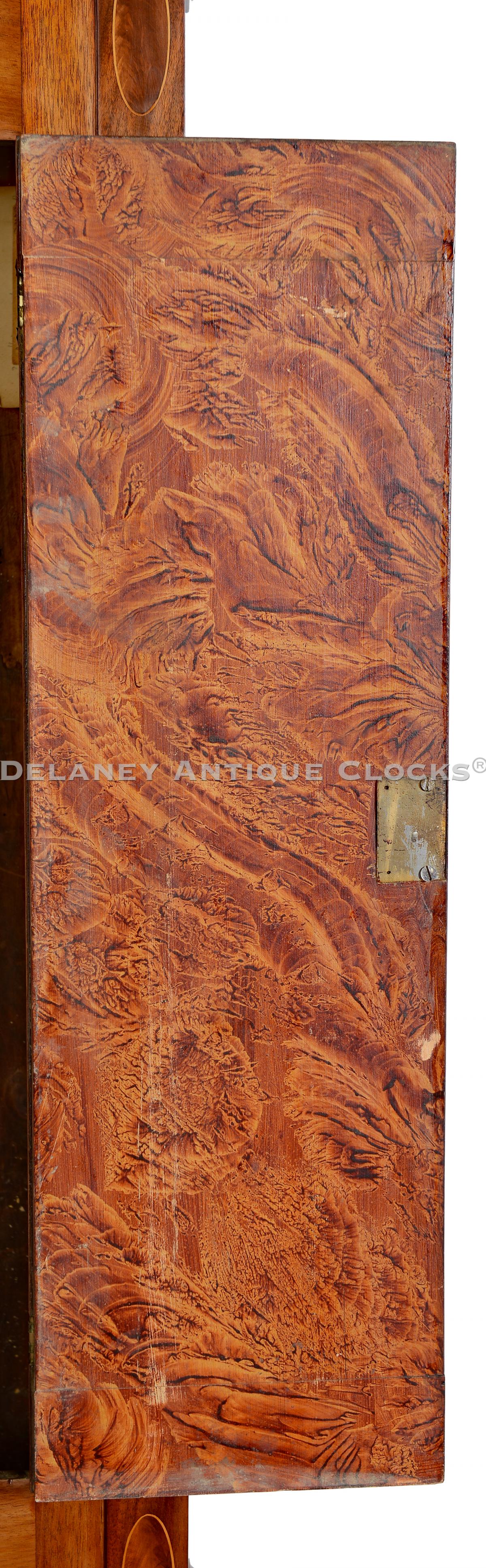 Ezra Kelley of Dartmouth, MA. Vinegar-decorated clock door. 223076. Delaney Antique Clocks.