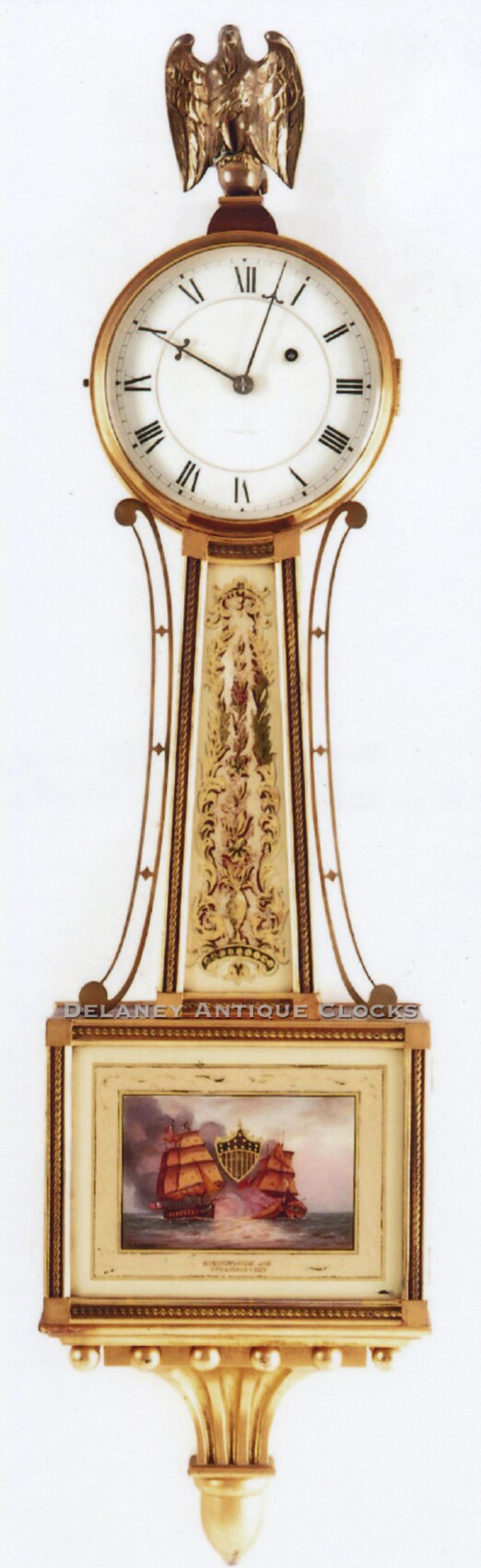 Waltham Clock Company of Waltham, Massachusetts. Presentation timepiece. Banjo clock. It was retailed by Tiffany & Co. of New York. 215041.