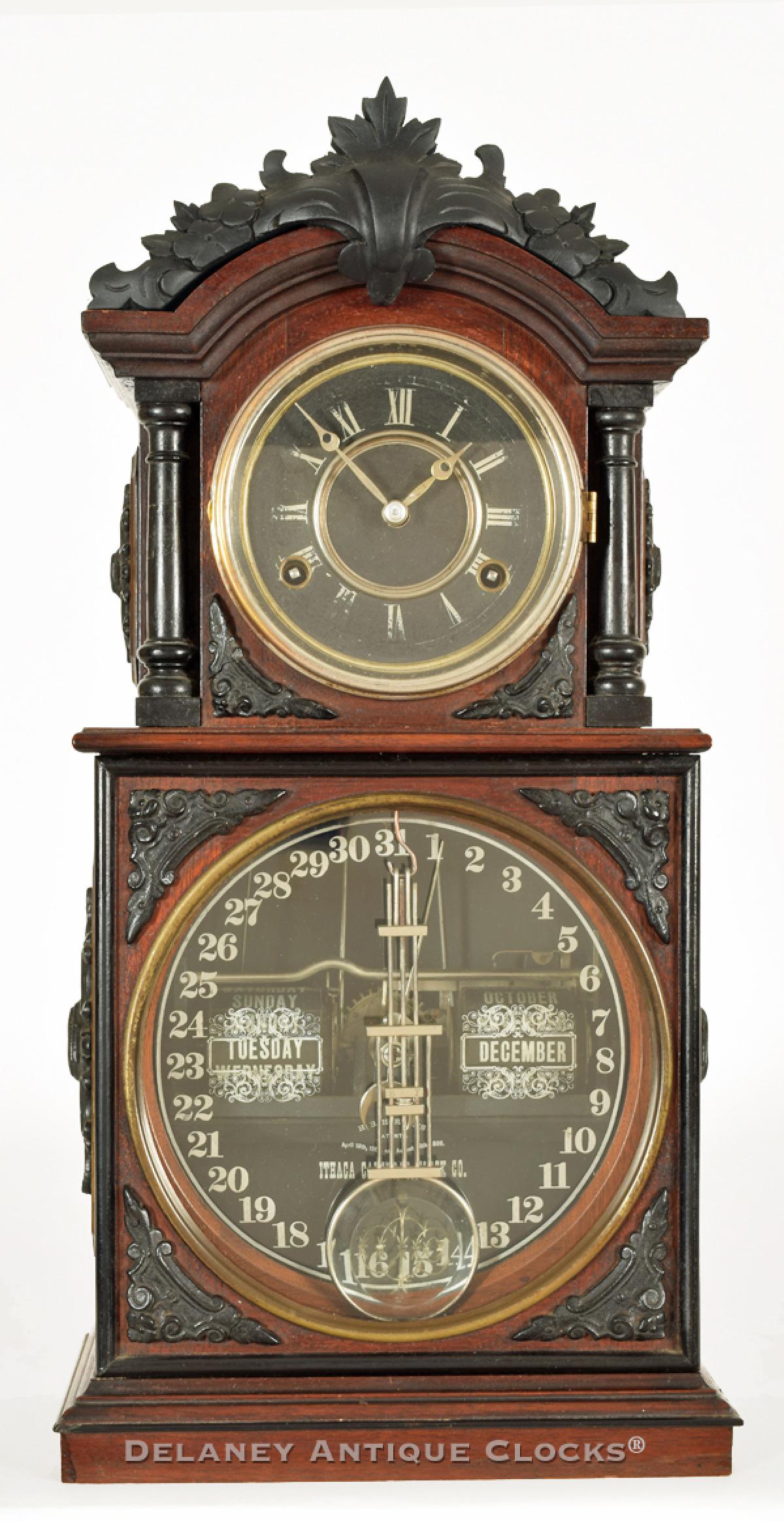 Ithaca Calendar Clock Co. Model Number 3.5 Parlor. Shelf clock. Time-only 30-day. 219090.