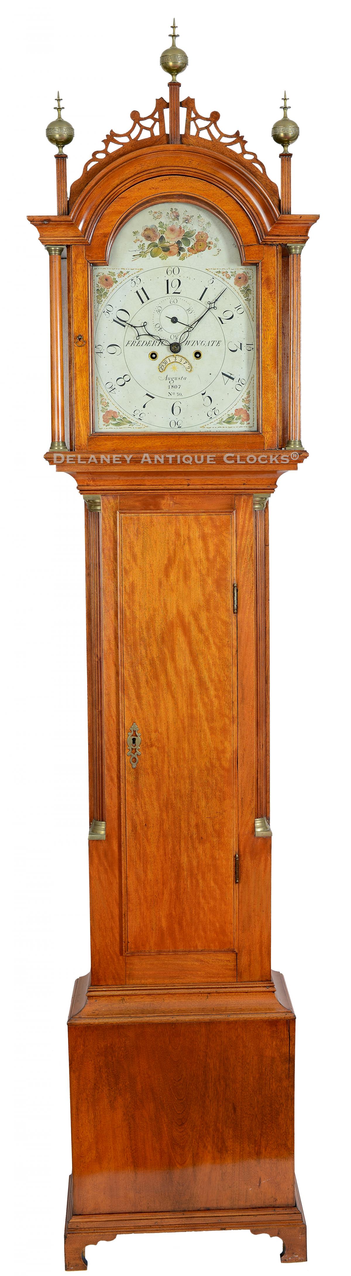 Frederick Wingate of Augusta, Maine. A well-proportioned birch-wood case tall clock. It is his 30th clock. 223314.