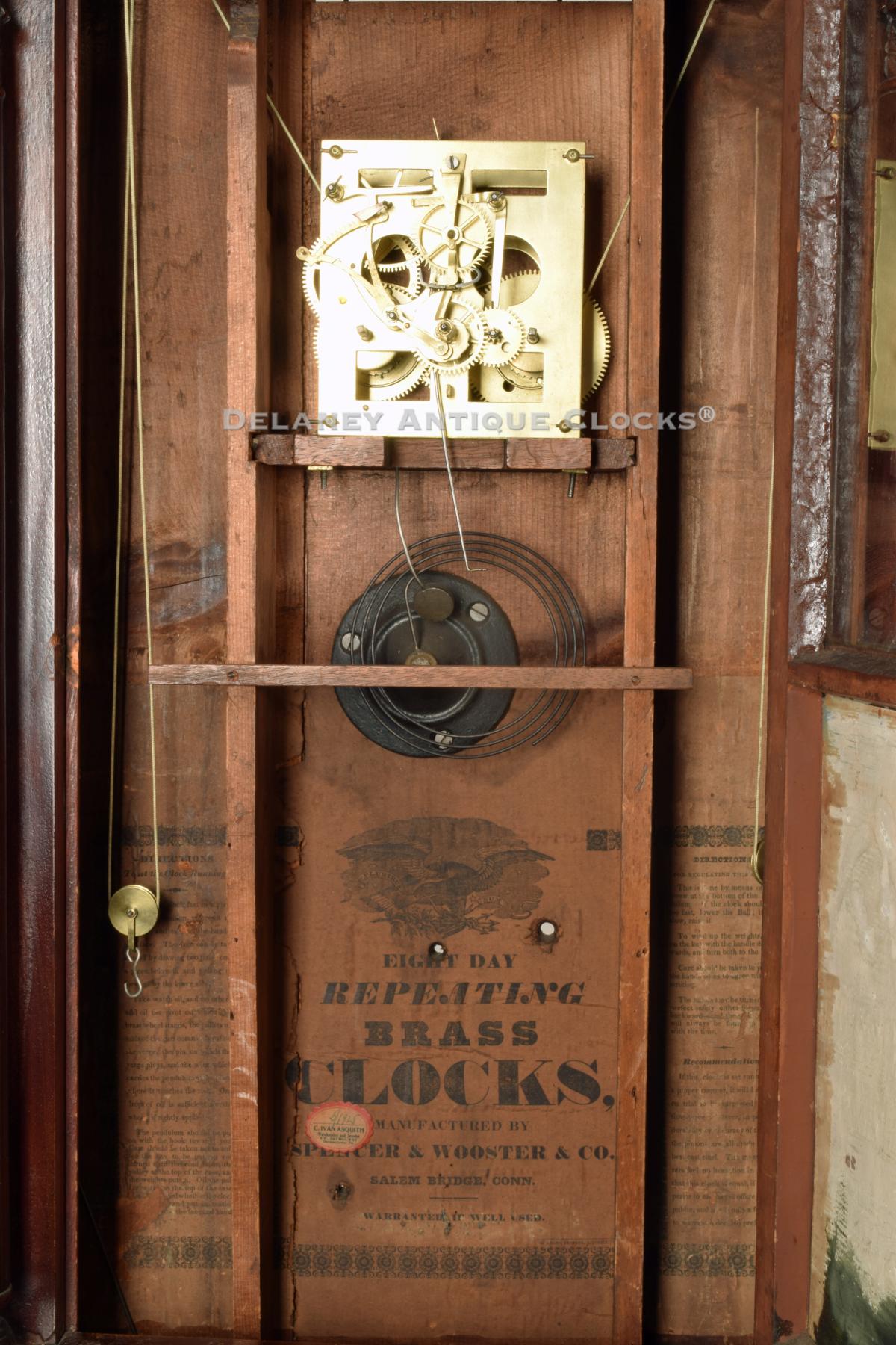 Spencer & Wooster & Co. Shelf clock. Salem Bridge movement. 27011.